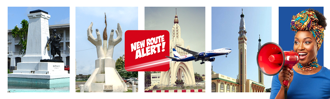 Flights to Douala, Libreville, Bamako & Conakry